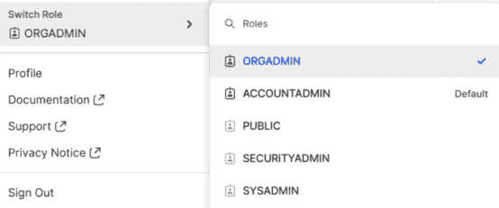 图 2.1 – Snowflake 中的 ORGADMIN 角色
