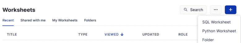 图 2.10 – 创建 Python 工作表
