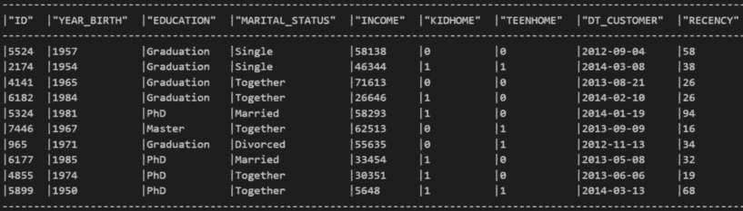 图 3.1 – PURCHASE_HISTORY 表