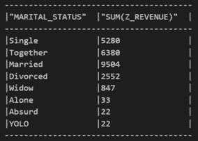 图 3.21 – 按婚姻状况的收益总和