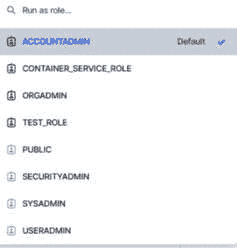 图 7.20 – 切换到 ACCOUNTADMIN 角色